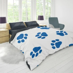 Wolf Paws Blue Prints Duvet Cover 1