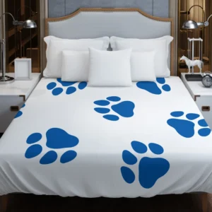 Wolf Paws Blue Prints Duvet Cover