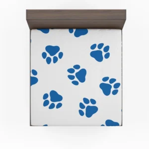 Wolf Paws Blue Prints Fitted Sheet