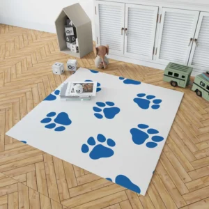 Wolf Paws Blue Prints Rug 1