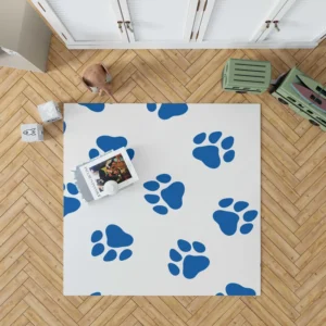 Wolf Paws Blue Prints Rug