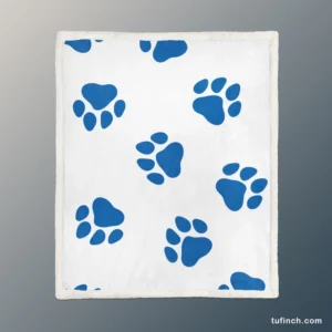 Wolf Paws Blue Prints Sherpa Fleece Blanket 1