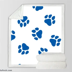 Wolf Paws Blue Prints Sherpa Fleece Blanket