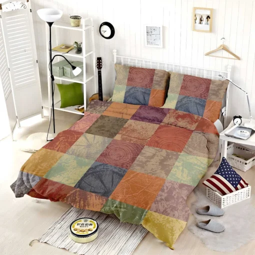 Wooden Abstract Pattern Bedding Set