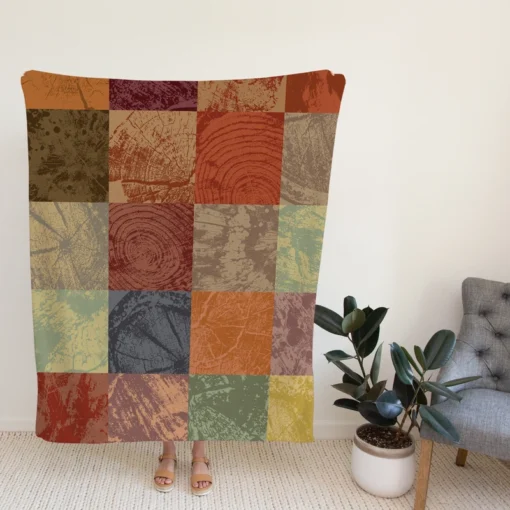 Wooden Abstract Pattern Fleece Blanket