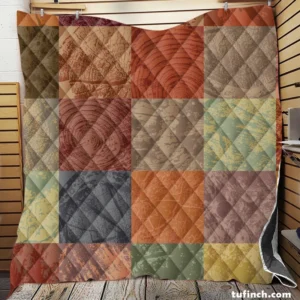 Wooden Abstract Pattern Quilt Blanket