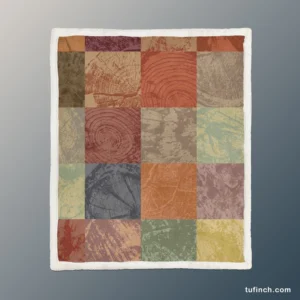 Wooden Abstract Pattern Sherpa Fleece Blanket 1