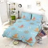 Wooden Sailboat Wheel Lifebuoy Pattern Bedding Set