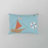 Wooden Sailboat Wheel Lifebuoy Pattern Pillow Case