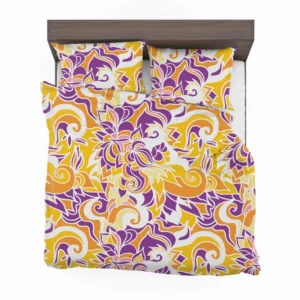 Yellow And Purple Abstract Bedding Set 2