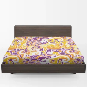 Yellow And Purple Abstract Fitted Sheet 1