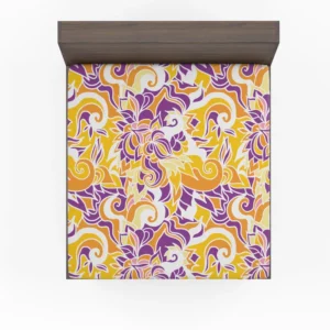 Yellow And Purple Abstract Fitted Sheet