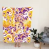 Yellow And Purple Abstract Fleece Blanket