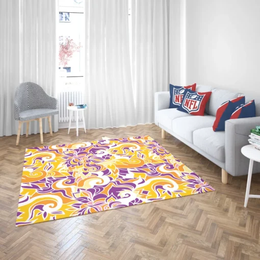 Yellow And Purple Abstract Rug 2