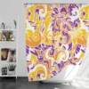 Yellow And Purple Abstract Shower Curtain