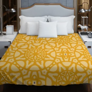 Yellow Arabesque Cultural Design Duvet Cover