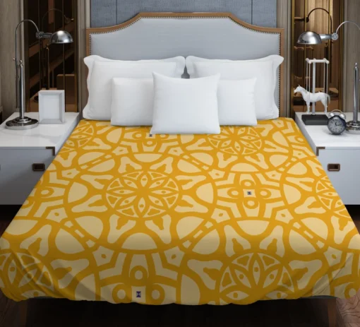 Yellow Arabesque Cultural Design Duvet Cover