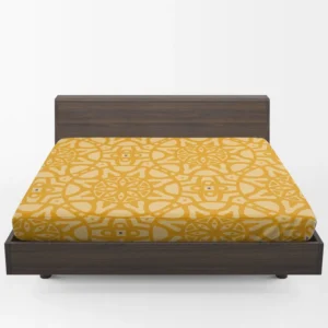 Yellow Arabesque Cultural Design Fitted Sheet 1