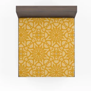 Yellow Arabesque Cultural Design Fitted Sheet