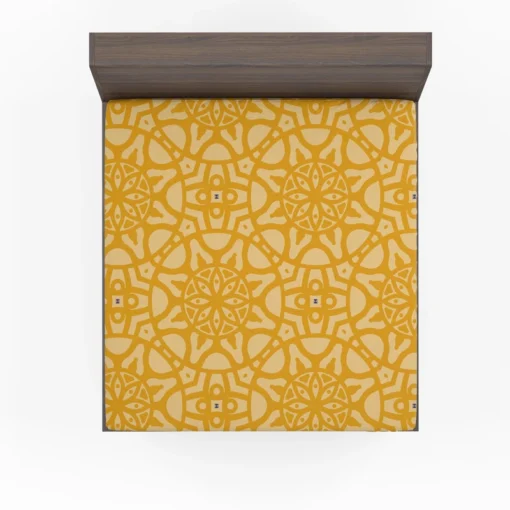 Yellow Arabesque Cultural Design Fitted Sheet