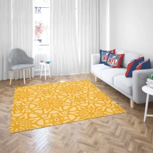 Yellow Arabesque Cultural Design Rug 2