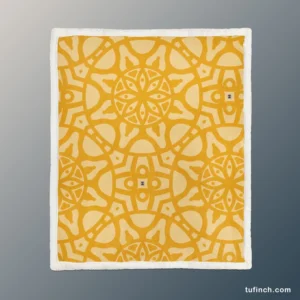 Yellow Arabesque Cultural Design Sherpa Fleece Blanket 1