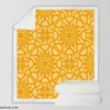 Yellow Arabesque Cultural Design Sherpa Fleece Blanket