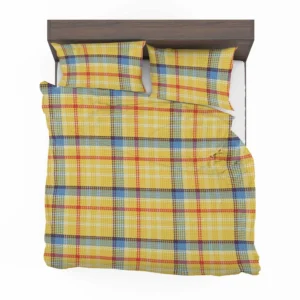 Yellow Blue Tartan Pattern Checkered Bedding Set 2