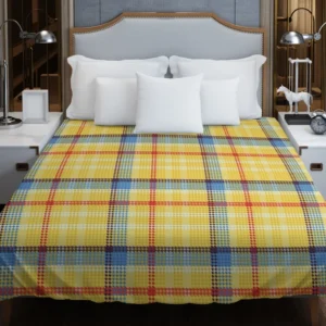 Yellow Blue Tartan Pattern Checkered Duvet Cover