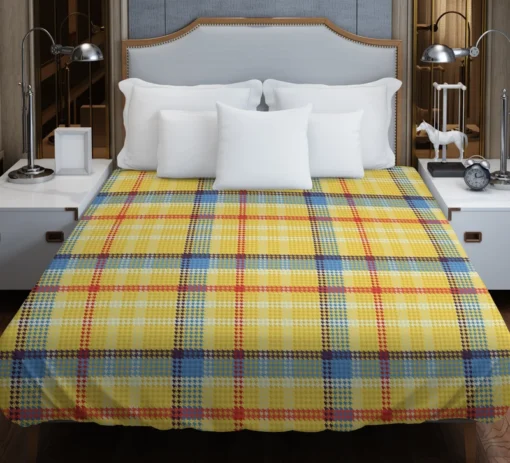 Yellow Blue Tartan Pattern Checkered Duvet Cover