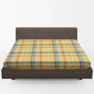 Yellow Blue Tartan Pattern Checkered Fitted Sheet 1