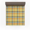 Yellow Blue Tartan Pattern Checkered Fitted Sheet