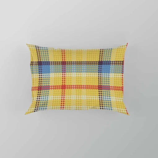 Yellow Blue Tartan Pattern Checkered Pillow Case