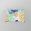 Yellow Blue Watercolor Sun Pillow Case