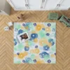 Yellow Blue Watercolor Sun Rug