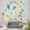 Yellow Blue Watercolor Sun Wall Tapestry