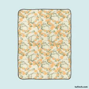 Yellow Daisy Mini Flower Design Fleece Blanket 1