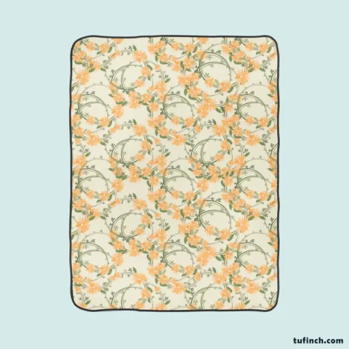 Yellow Daisy Mini Flower Design Fleece Blanket 1