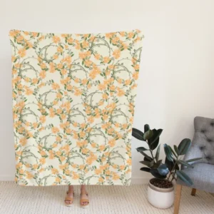 Yellow Daisy Mini Flower Design Fleece Blanket