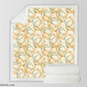 Yellow Daisy Mini Flower Design Sherpa Fleece Blanket