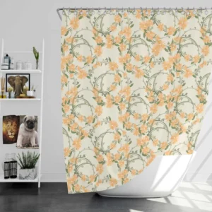 Yellow Daisy Mini Flower Design Shower Curtain