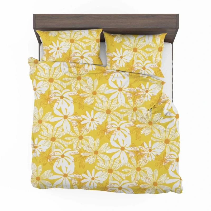 Yellow Daisy Pattern Bedding Set 2