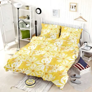 Yellow Daisy Pattern Bedding Set