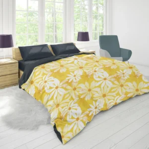 Yellow Daisy Pattern Duvet Cover 1