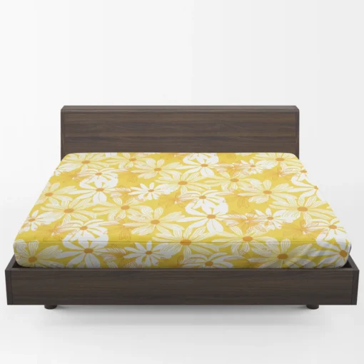 Yellow Daisy Pattern Fitted Sheet 1