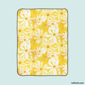 Yellow Daisy Pattern Fleece Blanket 1