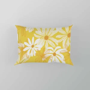 Yellow Daisy Pattern Pillow Case