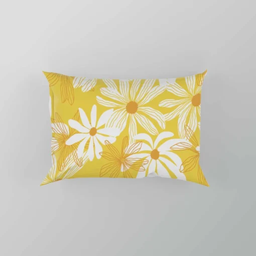 Yellow Daisy Pattern Pillow Case