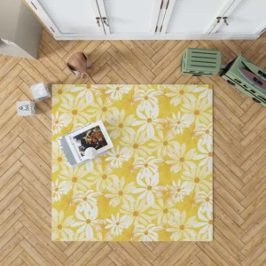 Yellow Daisy Pattern Rug