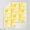 Yellow Daisy Pattern Sherpa Fleece Blanket